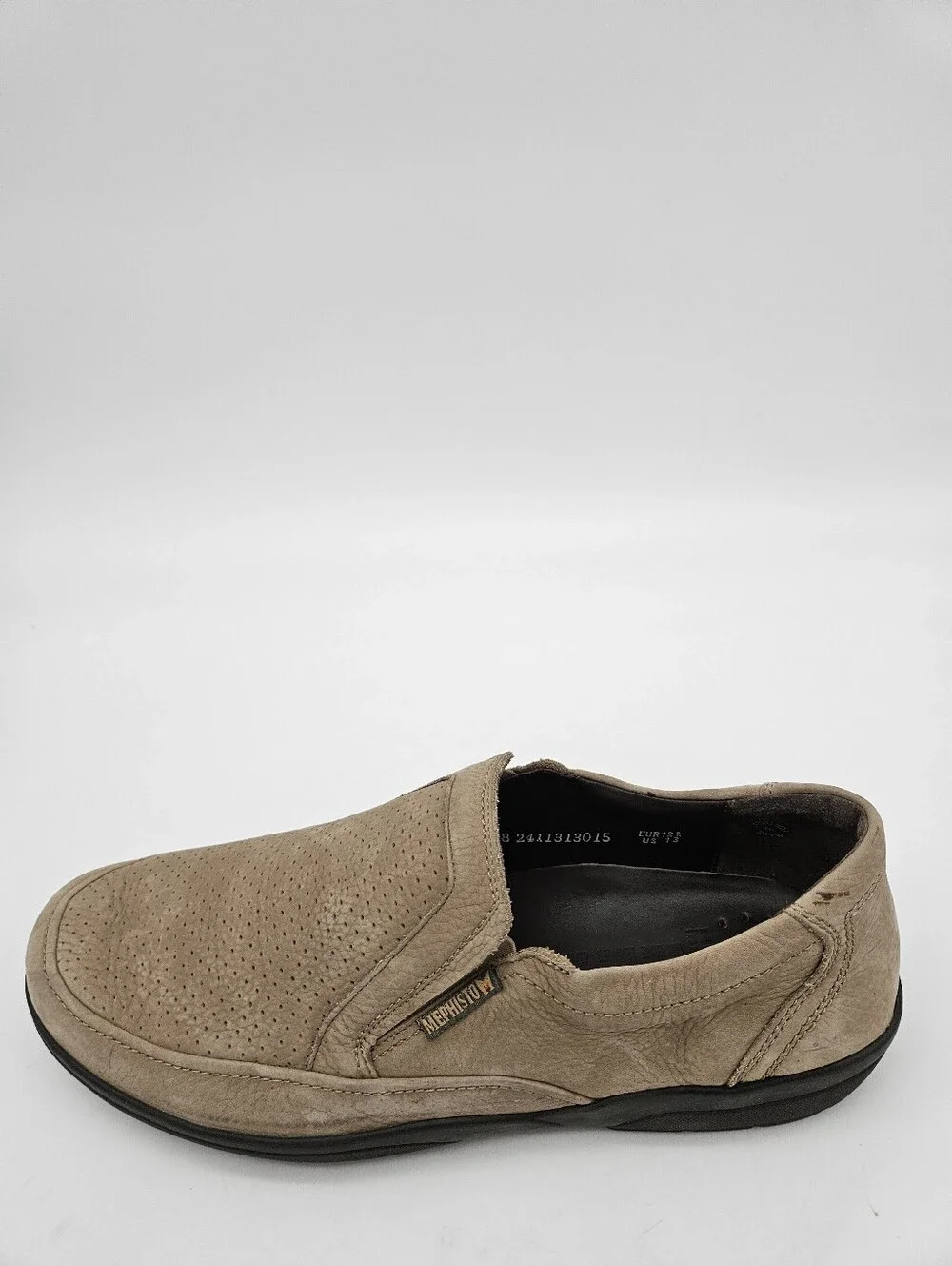 Mephisto Adelio  Men Beige Nubuck Perforated Moc Toe Loafers 13 made in Portugal